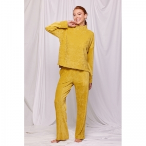 Homewear oker opstaande kraag Oker