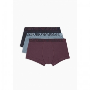 3-pack trunk stretch cotton Marine/tempesta