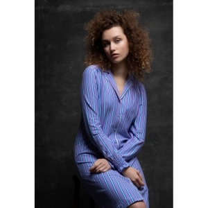 Slaapkleedje streep Roos/Blauw