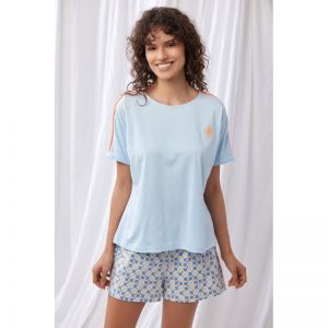 Pyjama kort lichtblauw Lichtblauw
