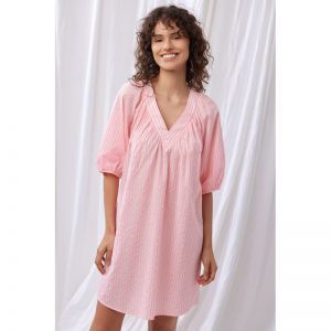 Strandjurk fluo roze streep Roze