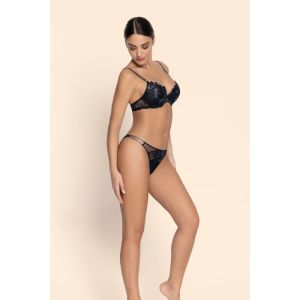Cuir sexy couture Noir argent
