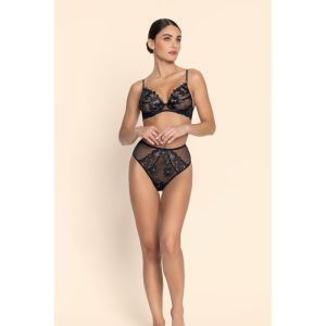 Cuir sexy couture Noir argent