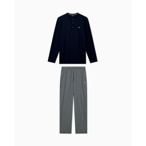 Pyjama knopen lang Blu